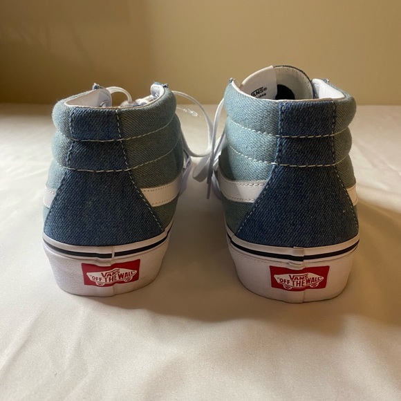 VANS Skate Mid Top Denim 2-Tone New Men Size 7.5 Skater Casual Shoe - Picture 6 of 8